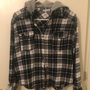 ACTIVE  Plaid Flannel Shirt with Hoodie
